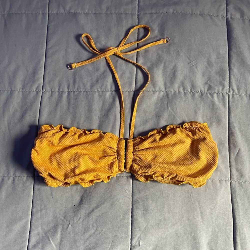 Seafolly | Stardust U-Tube Bandeau Bikini Top in Saffron | Swim Top | NWOT - Picture 3 of 16
